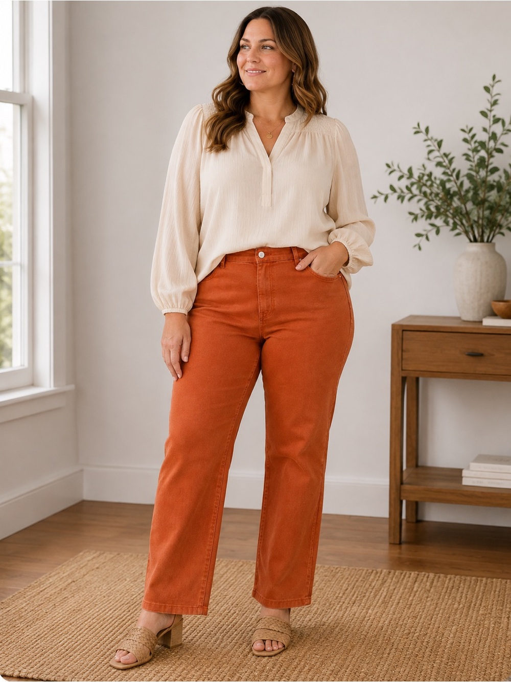 Calvin Klein Orange Leggings Cotton/spandex/polyester/Rayon Size 14